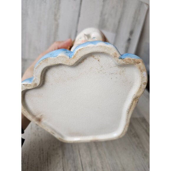 Virgin Mary vintage vase praying statue ceramic basket trinket large 9" tall x 7 - Picture 9 of 9